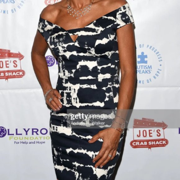 Black Halo Off The Shoulder Multicolor Lena Print Dress - Picture 5 of 5